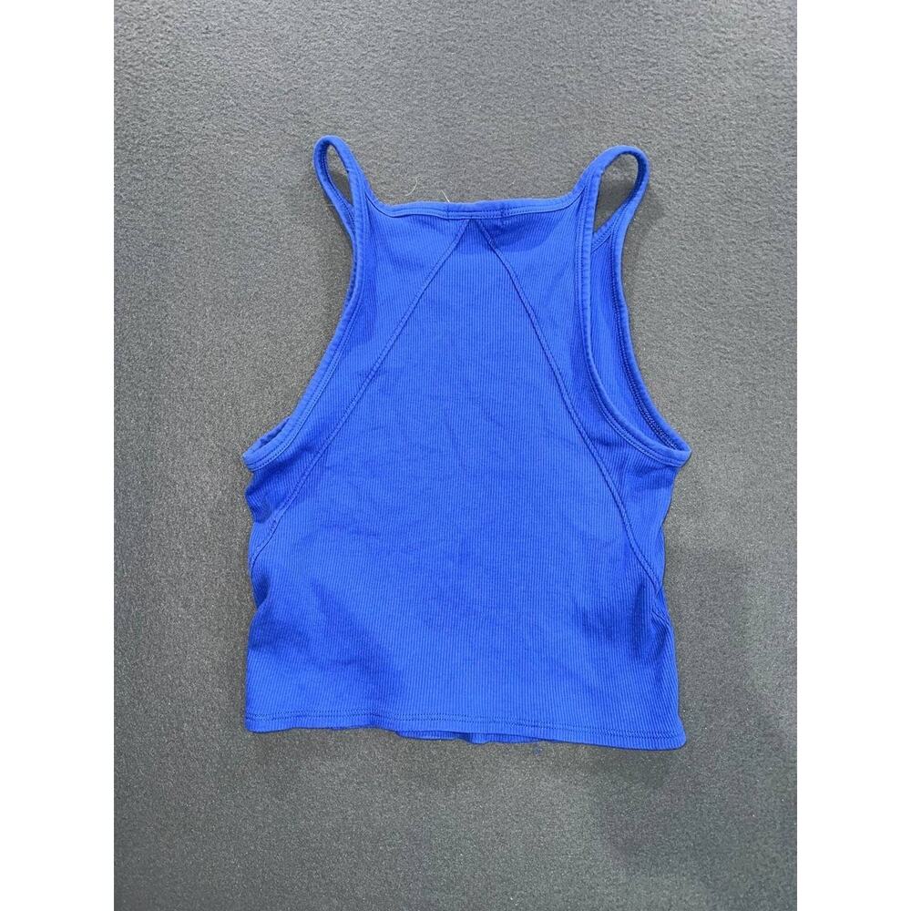 Rag & Bone organic pima cotton Y2K Blue Essential Rib Tank Top Medium A008834 - Picture 4 of 8